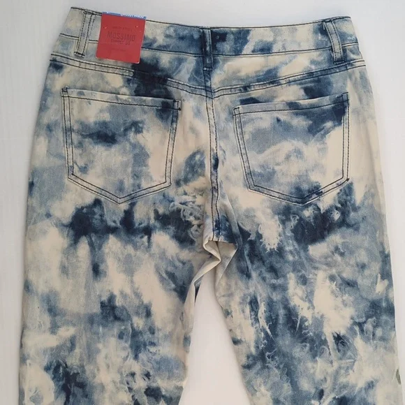NWT Mossimo Tie Dye Fit 6 Coupe 6 Super Stretch Denim Legging Junior 9 Blue Boho - Picture 10 of 16